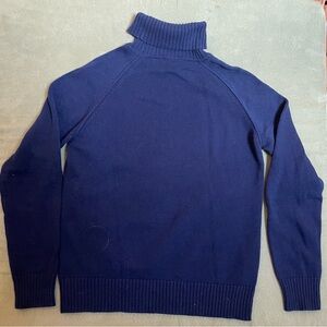 Vintage navy cotton ribbed turtleneck